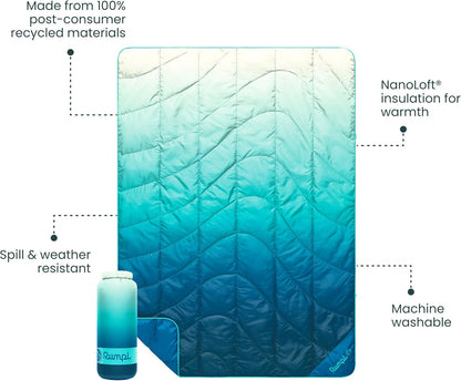 Travel Puffy Ultra-Packable Blanket, Deepwater