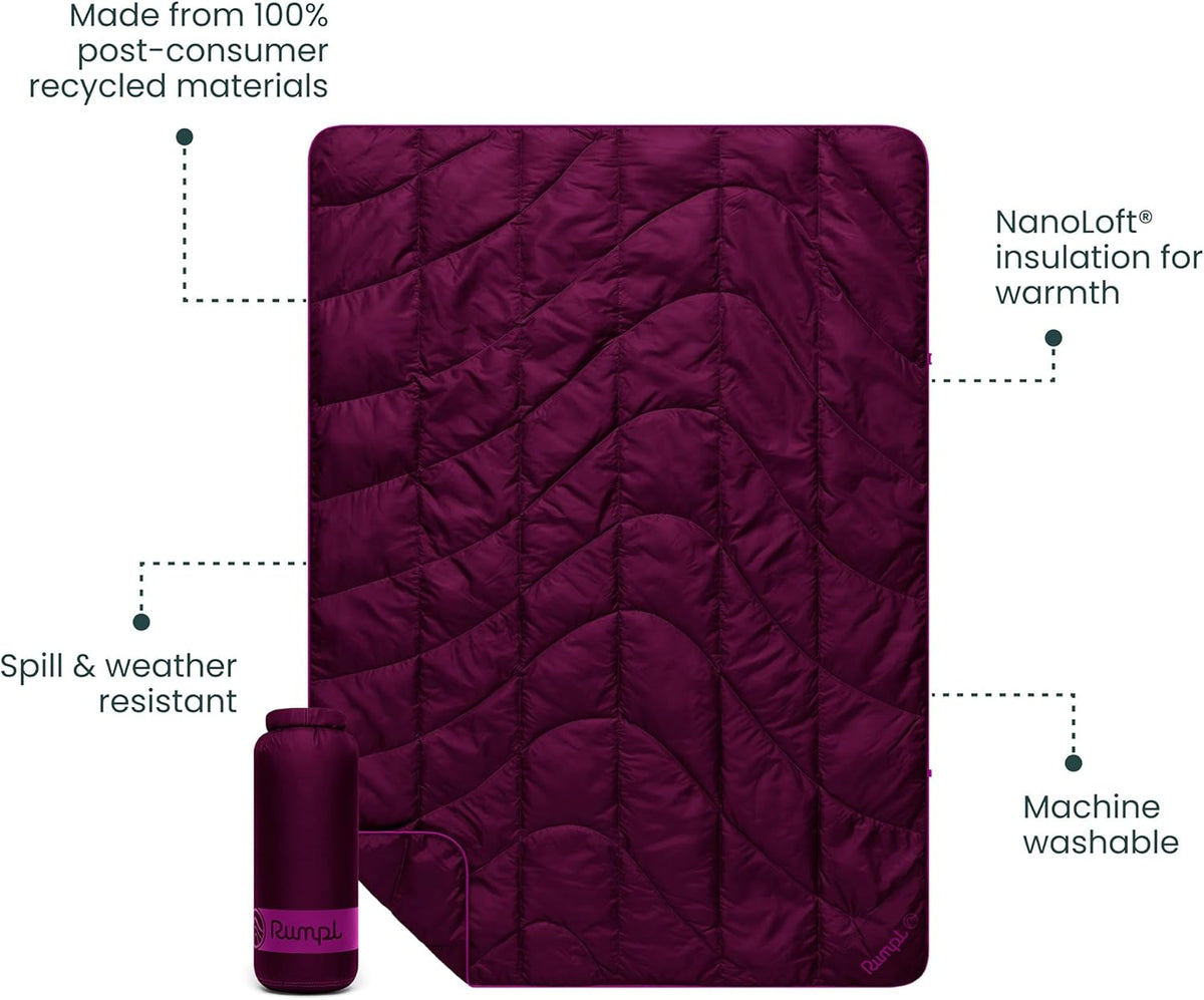 Travel Puffy Ultra-Packable Blanket, Deepwater