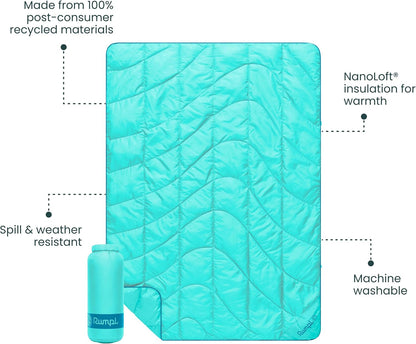 Travel Puffy Ultra-Packable Blanket, Deepwater