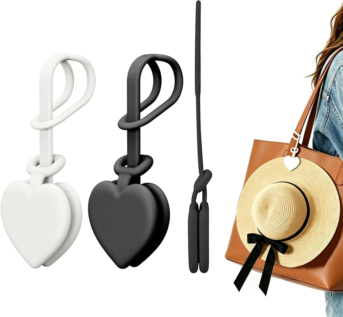 2 Pcs Magnetic Hat Clips for Travel on Bag, Silicone Sunhat Holder, Hat Clip for Caps & Beach Hats, Cap Clip for Beach