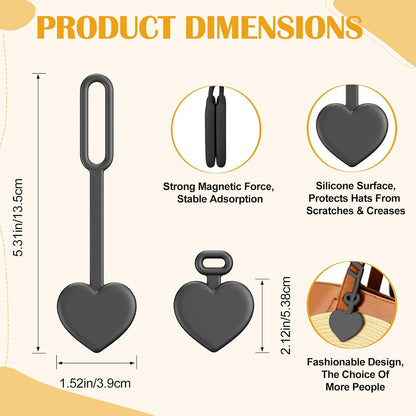 2 Pcs Magnetic Hat Clips for Travel on Bag, Silicone Sunhat Holder, Hat Clip for Caps & Beach Hats, Cap Clip for Beach