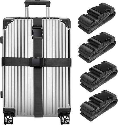 Luggage Straps for Suitcases TSA Approved, Travel Belt Suitcase Belt, Suitcase Straps TSA Approved, Luggage Belt Strap TSA Approved, Travel Straps for Luggage, Luggage Band Bag Straps 4 Pack