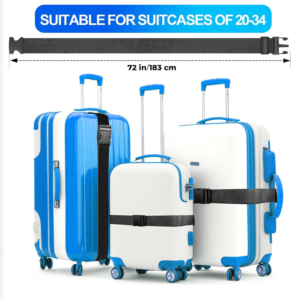 Luggage Straps for Suitcases TSA Approved, Travel Belt Suitcase Belt, Suitcase Straps TSA Approved, Luggage Belt Strap TSA Approved, Travel Straps for Luggage, Luggage Band Bag Straps 4 Pack