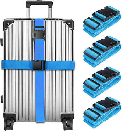 Luggage Straps for Suitcases TSA Approved, Travel Belt Suitcase Belt, Suitcase Straps TSA Approved, Luggage Belt Strap TSA Approved, Travel Straps for Luggage, Luggage Band Bag Straps 4 Pack