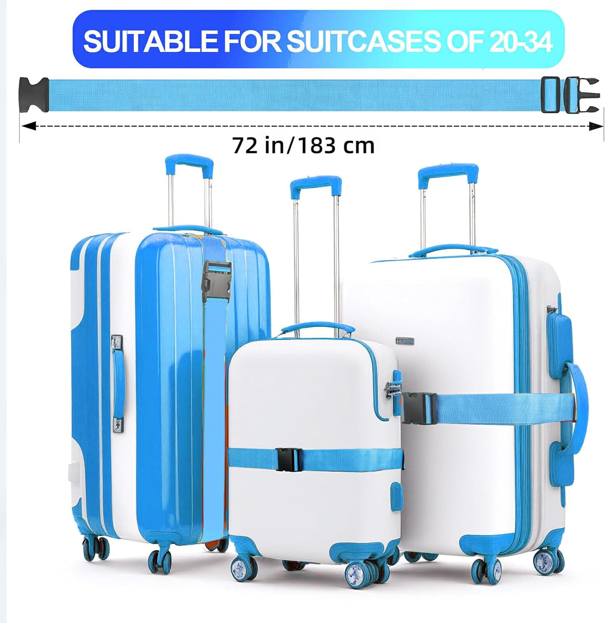 Luggage Straps for Suitcases TSA Approved, Travel Belt Suitcase Belt, Suitcase Straps TSA Approved, Luggage Belt Strap TSA Approved, Travel Straps for Luggage, Luggage Band Bag Straps 4 Pack