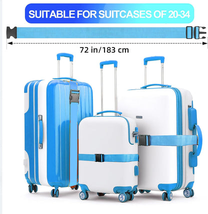 Luggage Straps for Suitcases TSA Approved, Travel Belt Suitcase Belt, Suitcase Straps TSA Approved, Luggage Belt Strap TSA Approved, Travel Straps for Luggage, Luggage Band Bag Straps 4 Pack