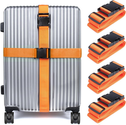 Luggage Straps for Suitcases TSA Approved, Travel Belt Suitcase Belt, Suitcase Straps TSA Approved, Luggage Belt Strap TSA Approved, Travel Straps for Luggage, Luggage Band Bag Straps 4 Pack
