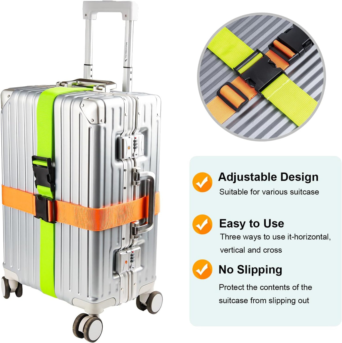 Luggage Straps for Suitcases TSA Approved, Travel Belt Suitcase Belt, Suitcase Straps TSA Approved, Luggage Belt Strap TSA Approved, Travel Straps for Luggage, Luggage Band Bag Straps 4 Pack