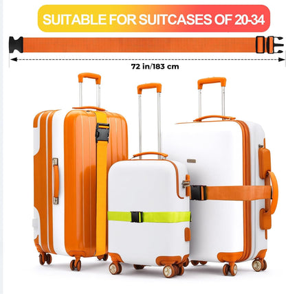 Luggage Straps for Suitcases TSA Approved, Travel Belt Suitcase Belt, Suitcase Straps TSA Approved, Luggage Belt Strap TSA Approved, Travel Straps for Luggage, Luggage Band Bag Straps 4 Pack