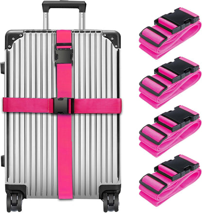 Luggage Straps for Suitcases TSA Approved, Travel Belt Suitcase Belt, Suitcase Straps TSA Approved, Luggage Belt Strap TSA Approved, Travel Straps for Luggage, Luggage Band Bag Straps 4 Pack