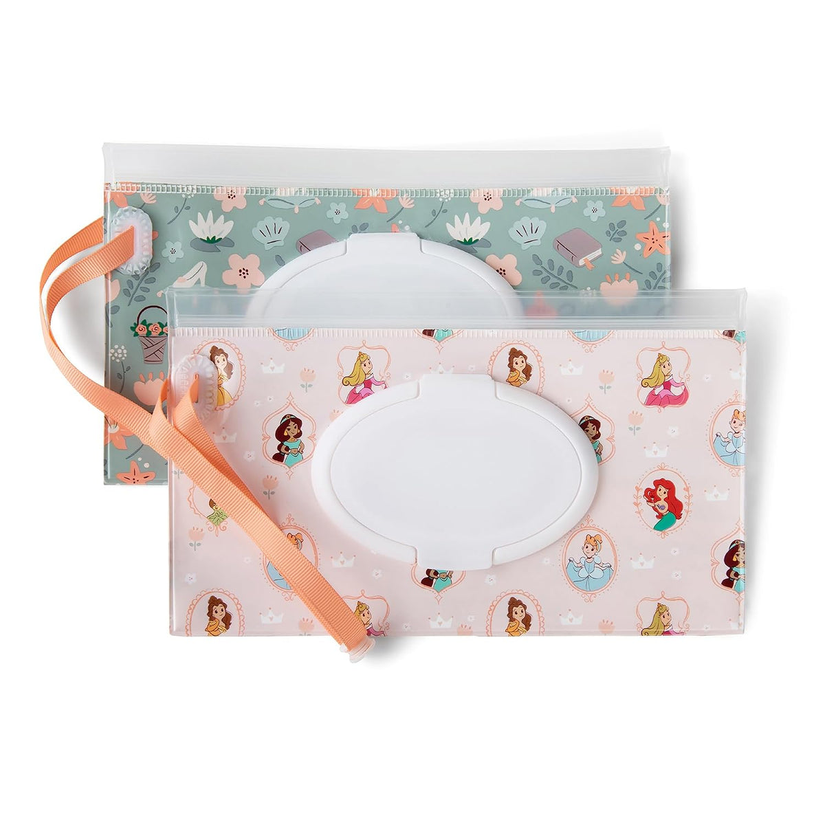 J.L. Childress Disney Baby Reusable Wet Wipes Case 2 Pack, Princess