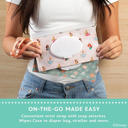 J.L. Childress Disney Baby Reusable Wet Wipes Case 2 Pack, Princess