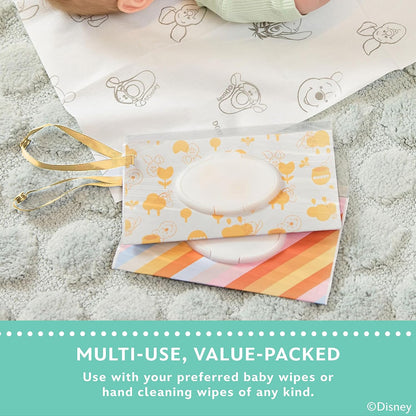 J.L. Childress Disney Baby Reusable Wet Wipes Case 2 Pack, Princess