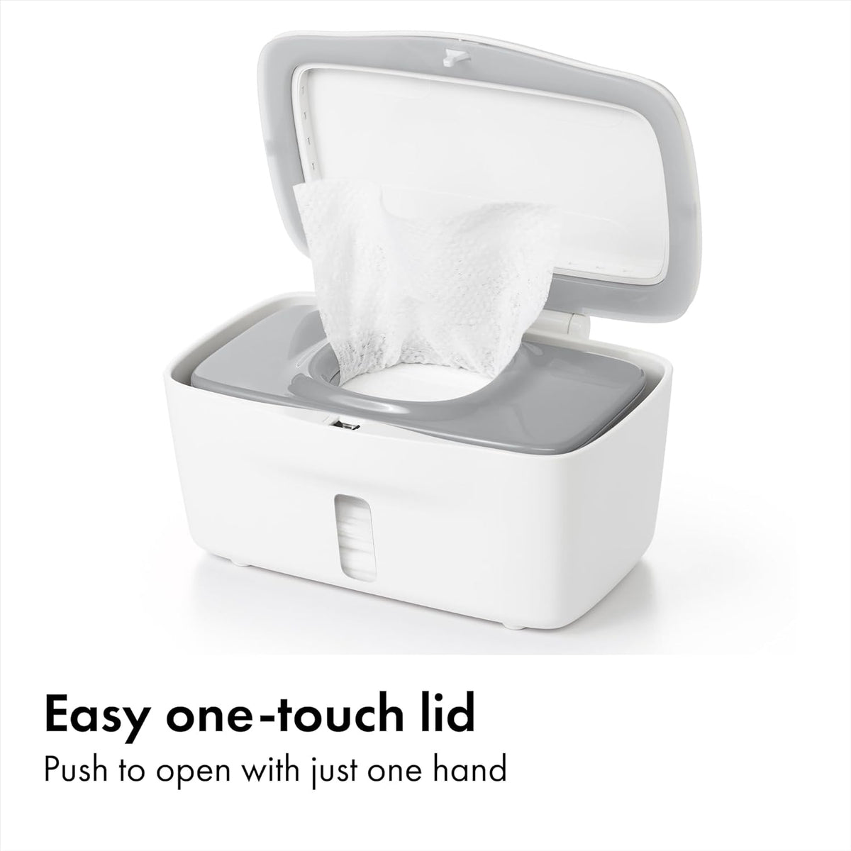 Perfect Pull Baby Wipes Dispenser, Refillable Wipe Holder, Gray