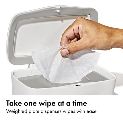 Perfect Pull Baby Wipes Dispenser, Refillable Wipe Holder, Gray