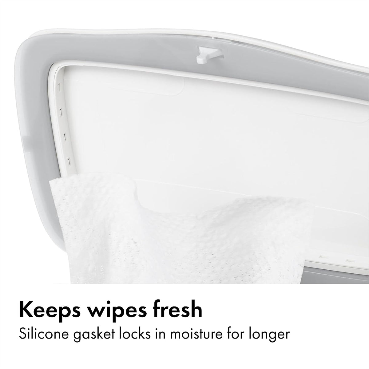 Perfect Pull Baby Wipes Dispenser, Refillable Wipe Holder, Gray