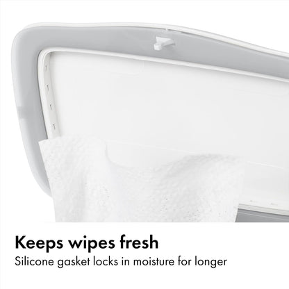 Perfect Pull Baby Wipes Dispenser, Refillable Wipe Holder, Gray