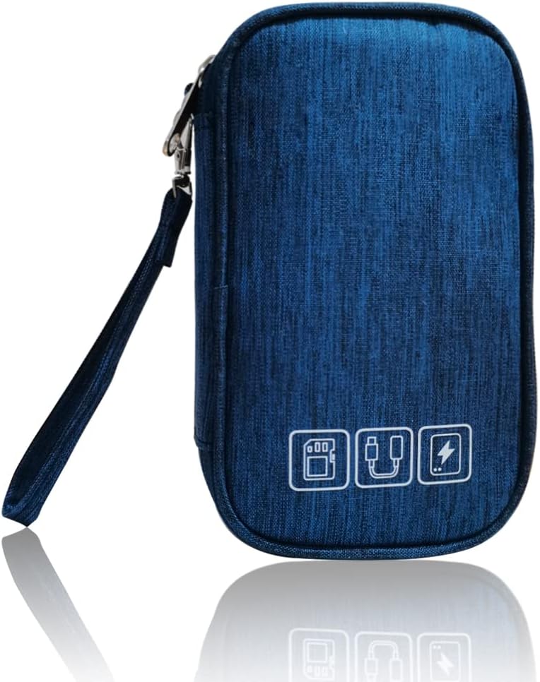 Electronic Organizer Bag Cable Organizer Travel Cord Organizer Case Pouch Portable Carrying Case for Charger Hard Drive Earphone USB SD Card (Black)