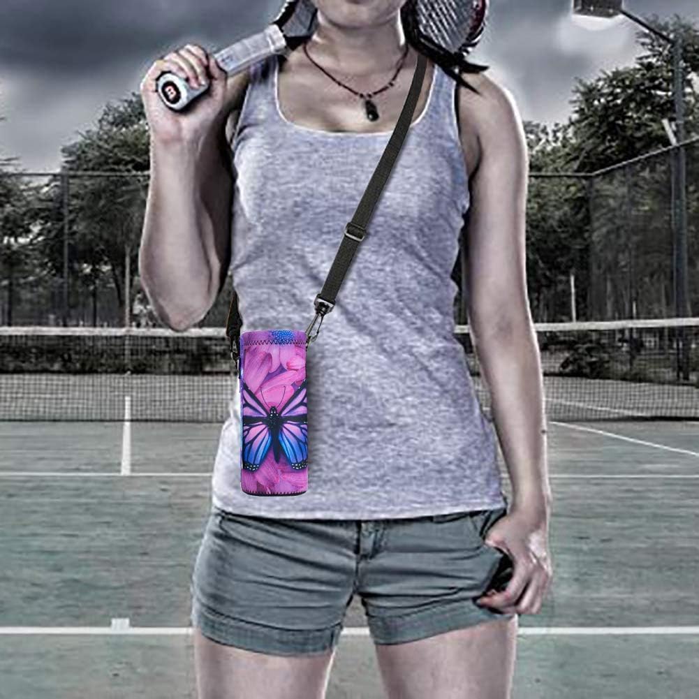 Water Bottle Sling Bag Carrier Crossbody Sleeve,Insulated Neoprene Bottle Case Holder Pouch Cover 500ML/17oz with Shoulder Strap for Walking Women Men