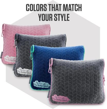 Travel Blanket Pillow, 2-in-1 Soft Plush - Navy/Teal