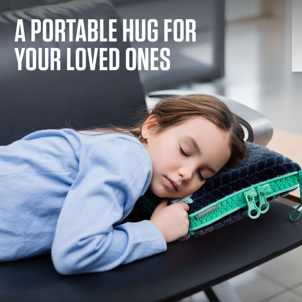 Travel Blanket Pillow, 2-in-1 Soft Plush - Navy/Teal
