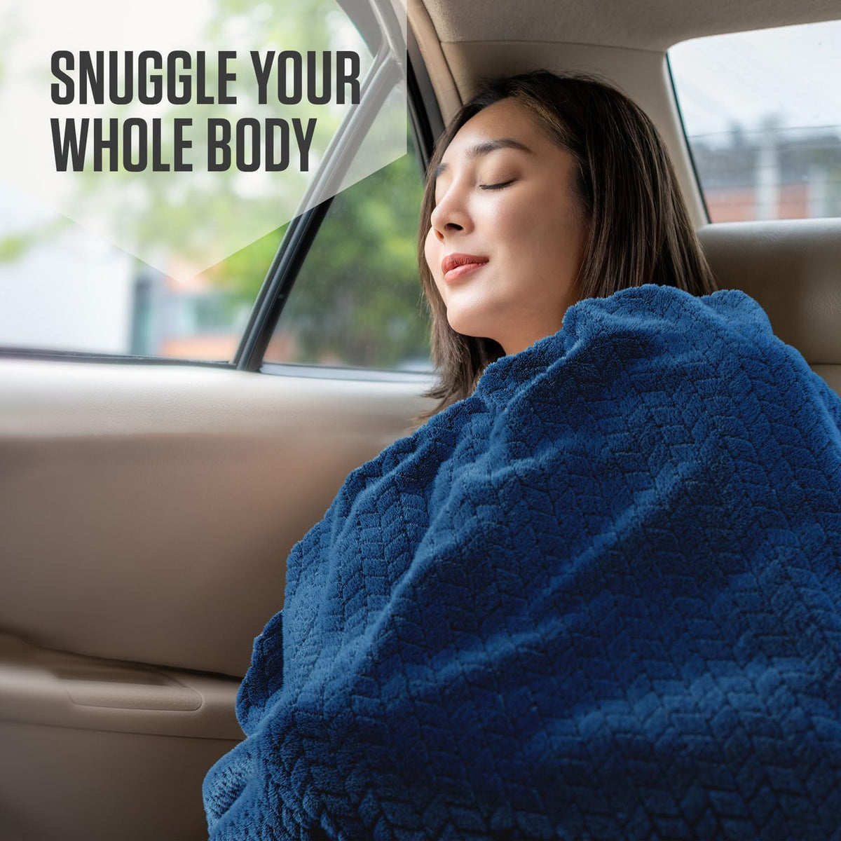 Travel Blanket Pillow, 2-in-1 Soft Plush - Navy/Teal