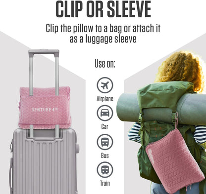 Travel Blanket Pillow, 2-in-1 Soft Plush - Navy/Teal
