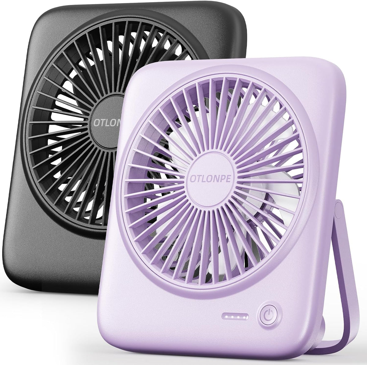 Personal Portable Desk Fan, 4000mAh Small Rechargeable Portable Fan Battery Operated & USB Powered for Travel Sleeping Bedroom Office Home Table, Cordless, Quiet, 4-Speed, 6.5 Inch (Black)