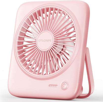 Personal Portable Desk Fan, 4000mAh Small Rechargeable Portable Fan Battery Operated & USB Powered for Travel Sleeping Bedroom Office Home Table, Cordless, Quiet, 4-Speed, 6.5 Inch (Black)