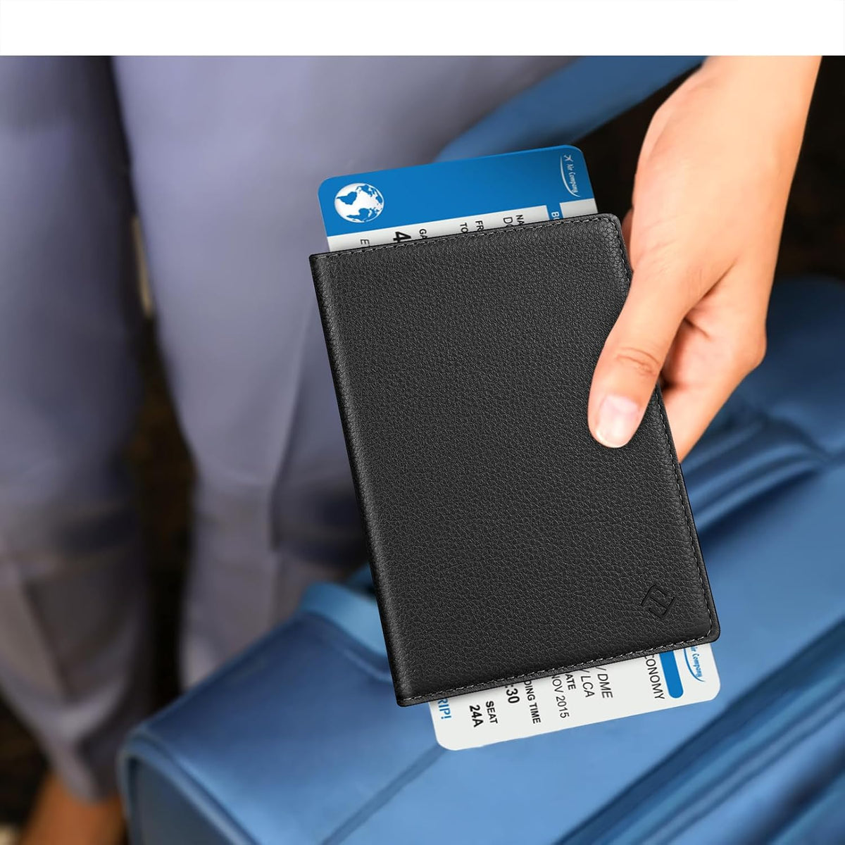 Passport Holder, Slim Travel Wallet RFID Blocking Card Case Cover