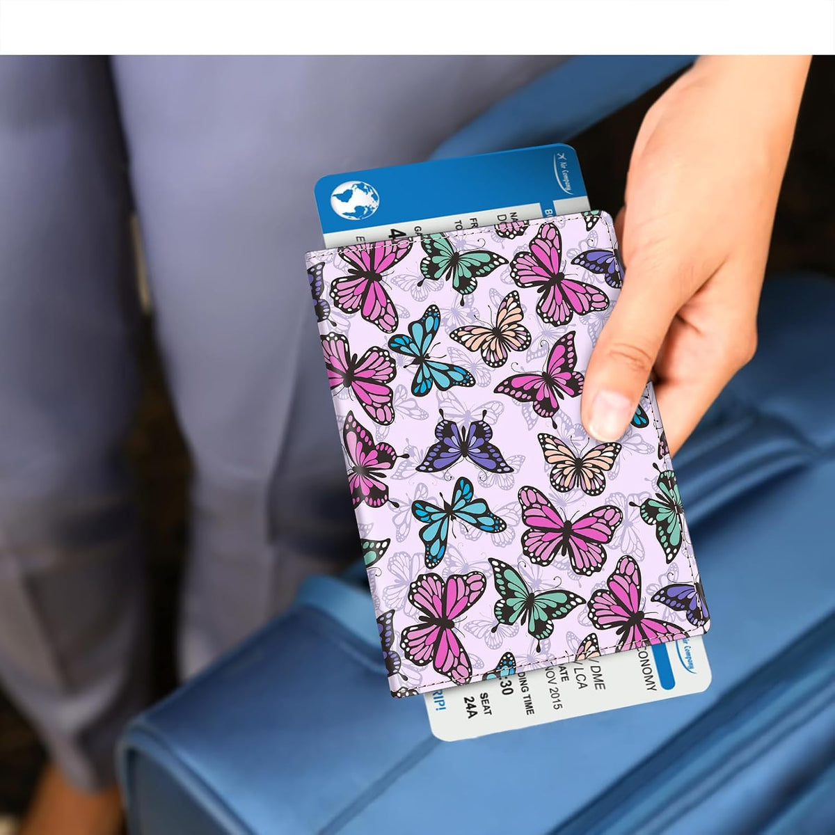 Passport Holder, Slim Travel Wallet RFID Blocking Card Case Cover