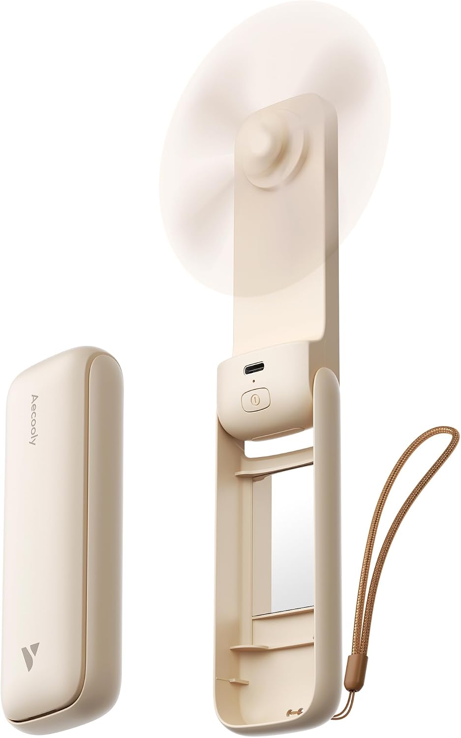 Slim Portable Fan, Thin Handheld Fan, USB Rechargeable