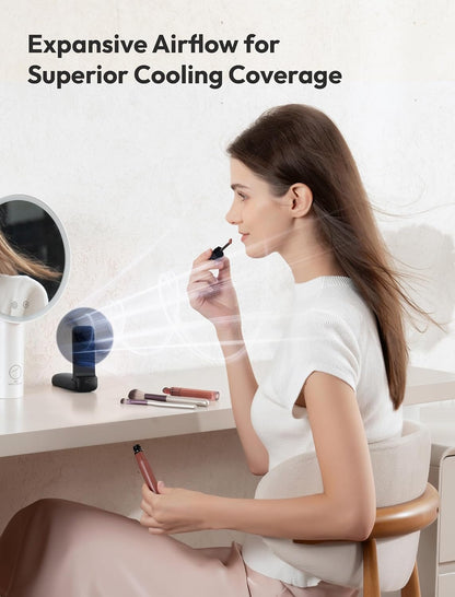 Slim Portable Fan, Thin Handheld Fan, USB Rechargeable