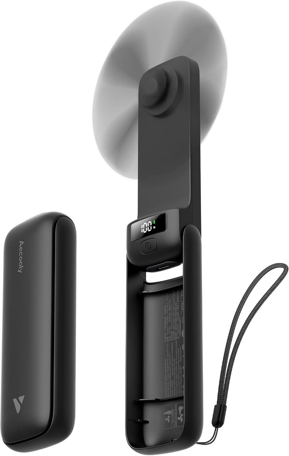 Slim Portable Fan, Thin Handheld Fan, USB Rechargeable
