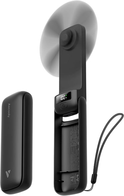 Slim Portable Fan, Thin Handheld Fan, USB Rechargeable