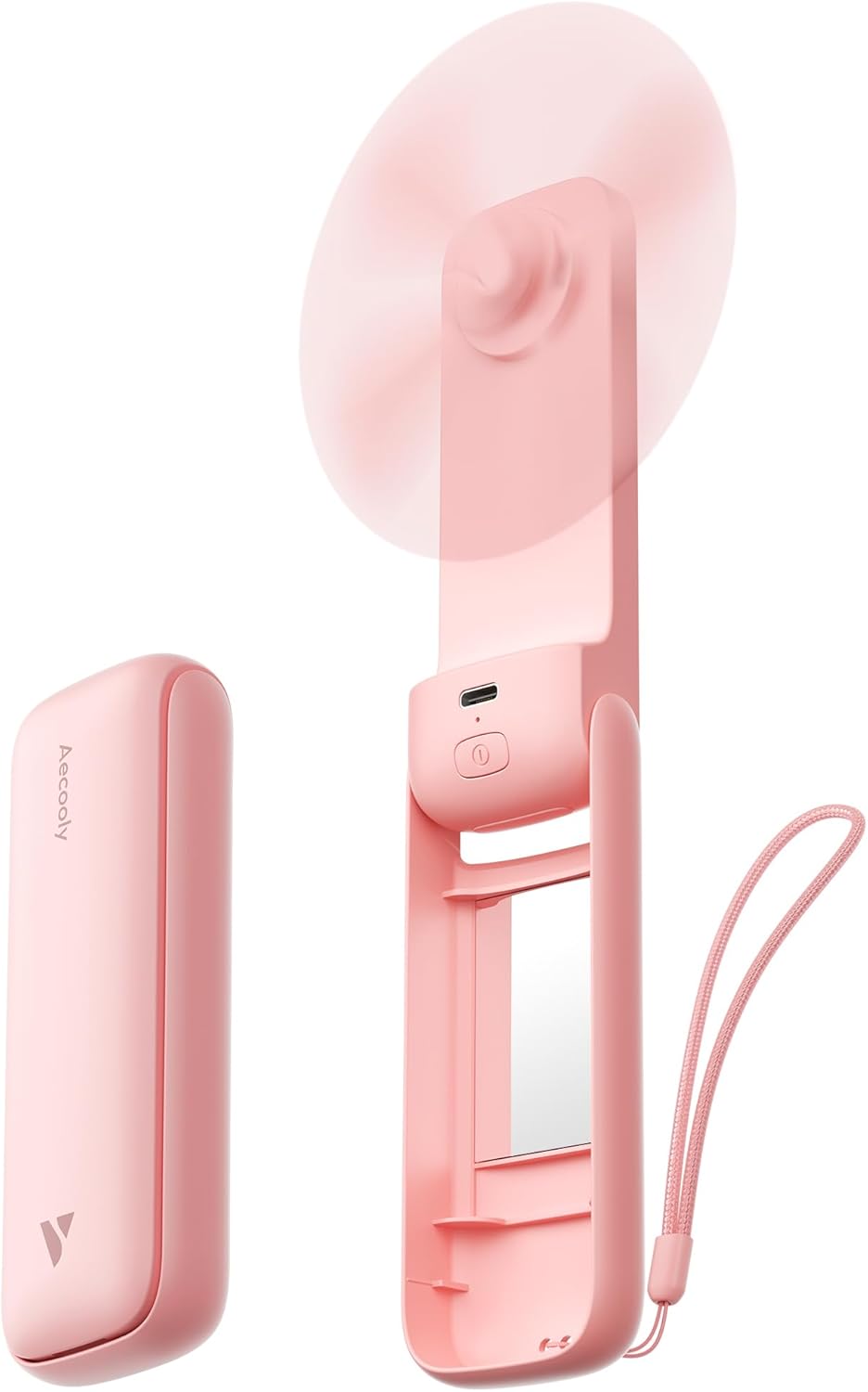 Slim Portable Fan, Thin Handheld Fan, USB Rechargeable