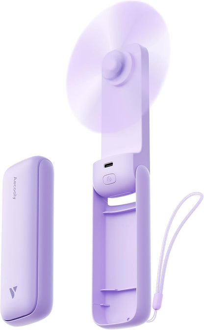 Slim Portable Fan, Thin Handheld Fan, USB Rechargeable