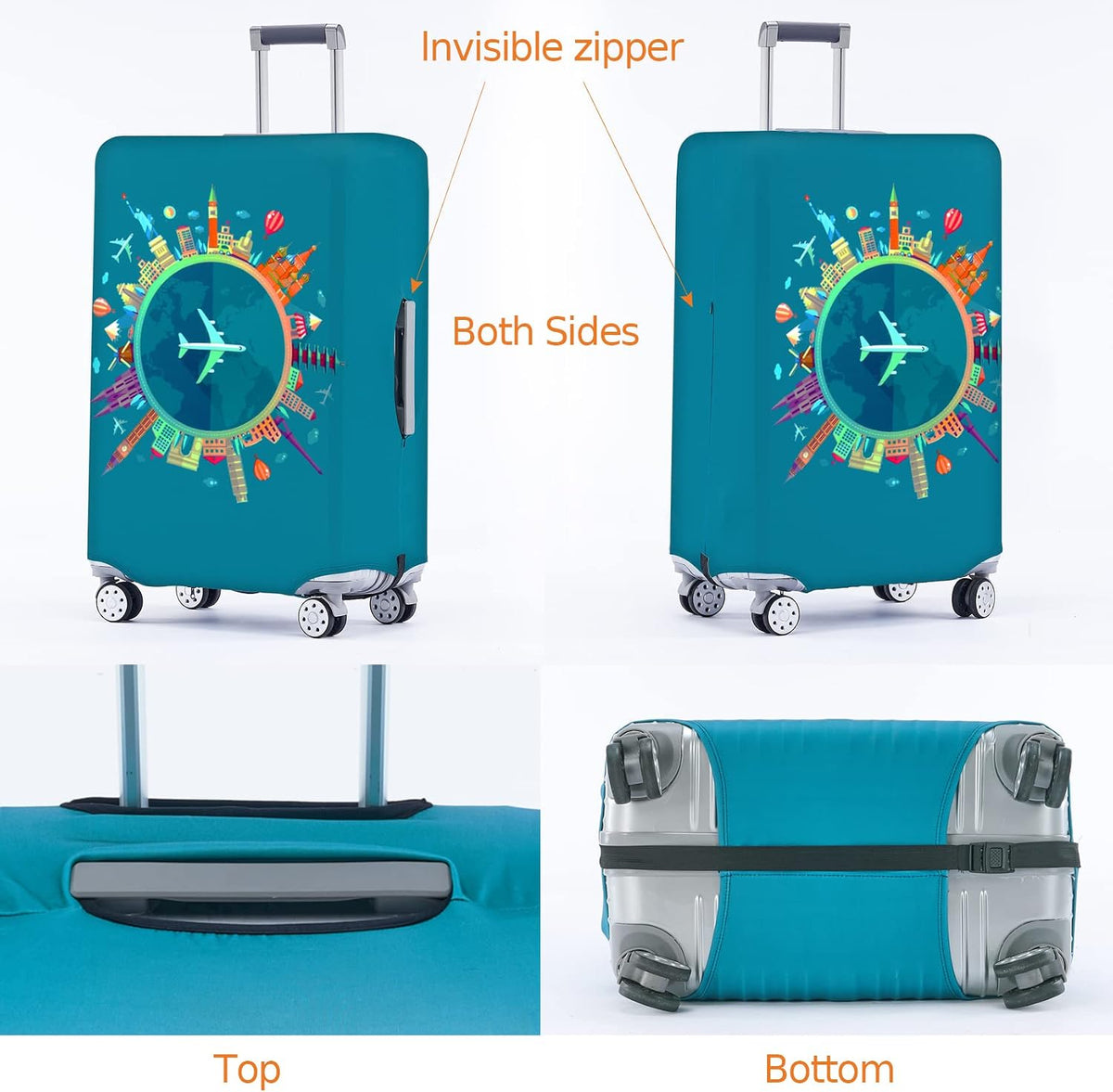 Travelkin Luggage Covers For Suitcase Tsa Approved Suitcase Cover Protector