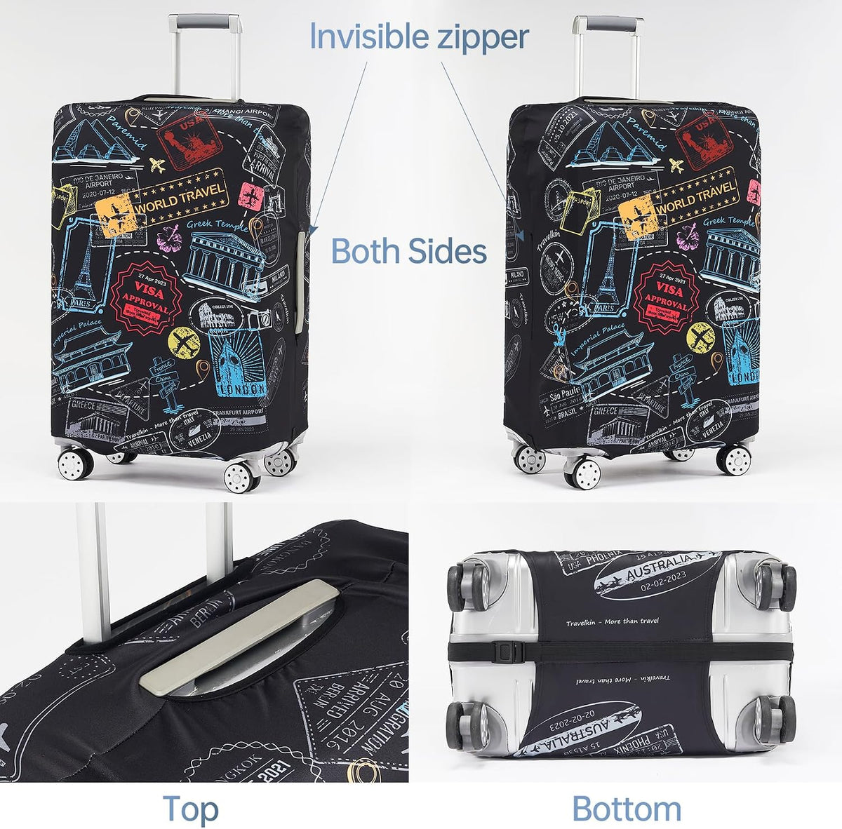 Travelkin Luggage Covers For Suitcase Tsa Approved Suitcase Cover Protector