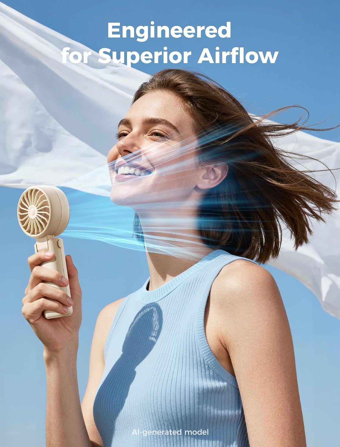 Mighty Portable Handheld Fan | 20H Max Cooling | 3 Flexible Modes