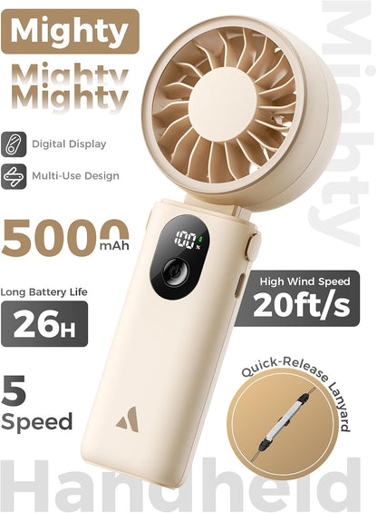 Mighty Portable Handheld Fan | 20H Max Cooling | 3 Flexible Modes