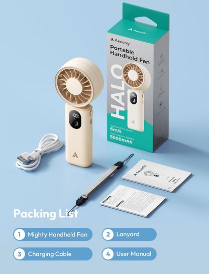 Mighty Portable Handheld Fan | 20H Max Cooling | 3 Flexible Modes