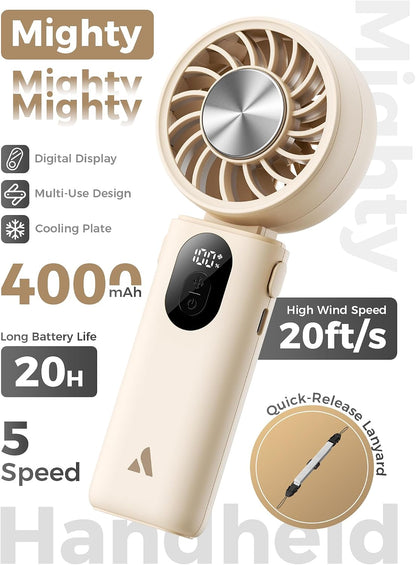 Mighty Portable Handheld Fan | 20H Max Cooling | 3 Flexible Modes