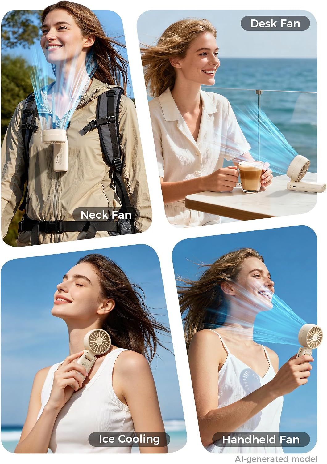Mighty Portable Handheld Fan | 20H Max Cooling | 3 Flexible Modes
