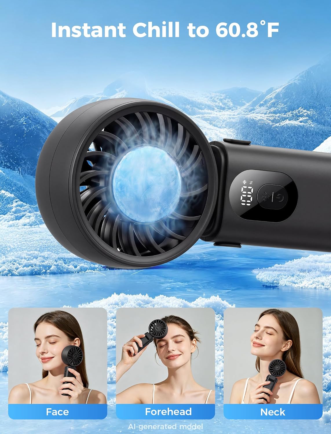 Mighty Portable Handheld Fan | 20H Max Cooling | 3 Flexible Modes