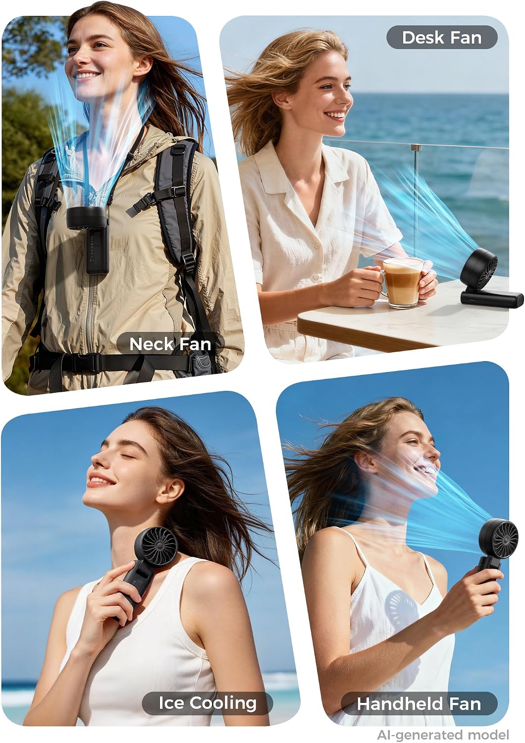 Mighty Portable Handheld Fan | 20H Max Cooling | 3 Flexible Modes