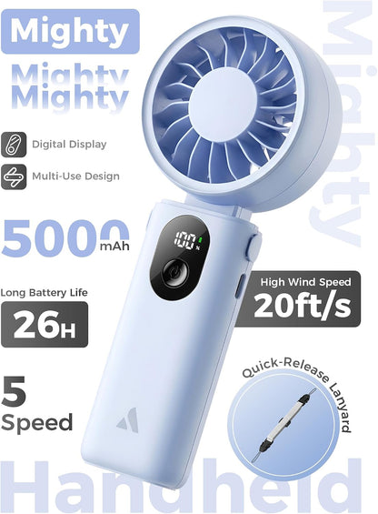 Mighty Portable Handheld Fan | 20H Max Cooling | 3 Flexible Modes