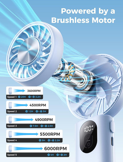 Mighty Portable Handheld Fan | 20H Max Cooling | 3 Flexible Modes