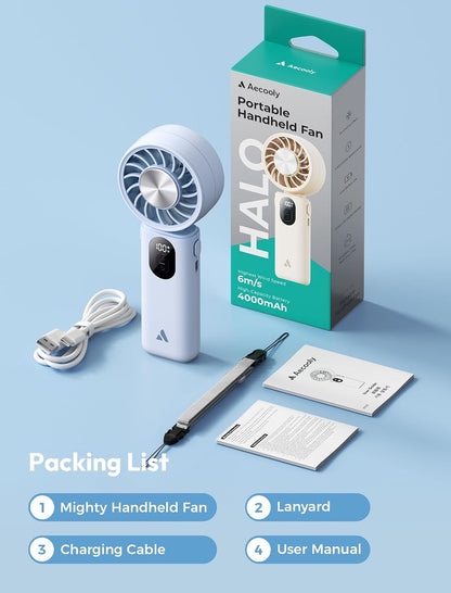 Mighty Portable Handheld Fan | 20H Max Cooling | 3 Flexible Modes