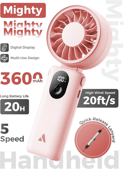 Mighty Portable Handheld Fan | 20H Max Cooling | 3 Flexible Modes